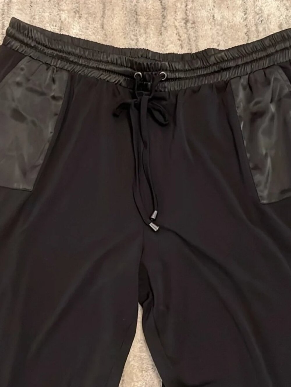 Belldini black satin trim cargo pants